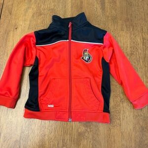 Ottawa senators NHL Hockey zip up athletic sweater Toddler Size 2T